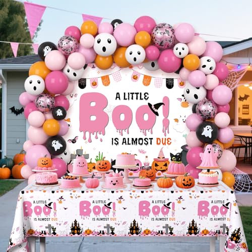 Halloween Baby Shower Balloon Arch Kit Pink Boo Decorations Party Supplies