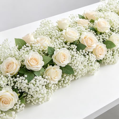 Baby's Breath Artificial Flowers Bulk 220 Pcs - Real Touch White Fake Flowers for Wedding & Decor
