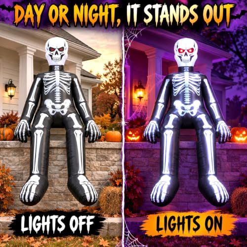 10.5 FT LED Halloween Inflatable Skeleton Outdoor Decor - Giant Spooky Yard Display