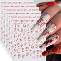 Halloween Blood Drip Letter Nail Stickers - Style09 Gothic Horror Blood Font