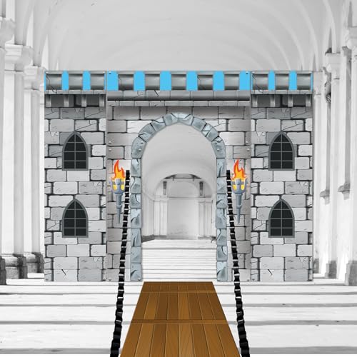 Medieval Castle Door Banner Backdrop Set for Medieval-Themed Parties