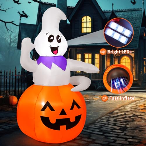 5 FT Halloween Inflatable Ghost & Zombie Baby Yard Decorations with LED Lights