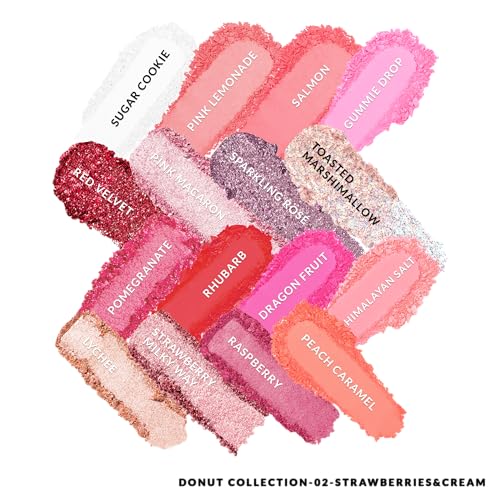 Donut Collection Eyeshadow Palette - Strawberries & Cream - 16 Colors
