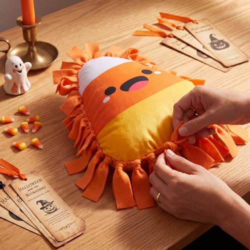 Halloween Candy Corn Pillow DIY Craft Kit - 6 Sets, No-Sew Fall Decoration