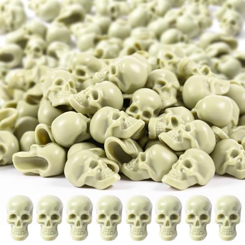 Mini Plastic Skull Heads Halloween Skeleton Figurines - 100pcs Prank & Decoration