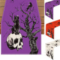 3-Piece Halloween Table Runner Silhouette Tree & Crows - White, Red, Purple