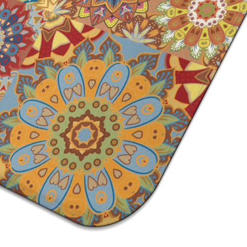 Boho Dish Drying Mat 16x18 Inch Floral Microfiber Kitchen Countertop Absorbent