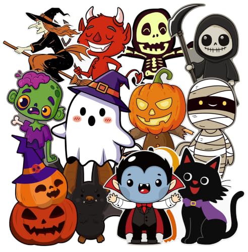 Halloween Cardboard Cutouts Set - Large Spooky Character Decorations, 12 Pcs