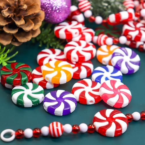 Christmas Candy Cane Ornaments - 100 Pack Peppermint Holiday Decorations - DIY Tree & Craft Accents