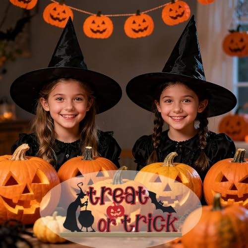 Halloween Trick or Treat Metal Tabletop Decor Sign - Indoor Home Office Shelf Mantel