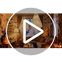Halloween Ghost Decorations Outdoor Hanging Swing 47IN with LED Lights - Black+White, 2 Pack
