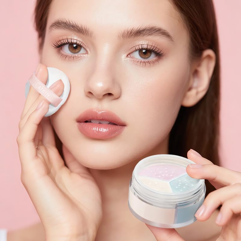 Catkin Loose Setting Powder - C04 Matte for Dry Skin, Translucent Pore-Refining Finishing Powder with Velour Puff