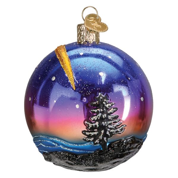 Celestial Glass Christmas Ornament - Hand-Painted Holiday Tree Decoration