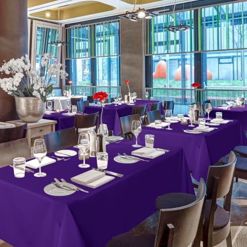 Purple Rectangle Tablecloth 8 Pack - 60x120 Inch for 8 Foot Tables