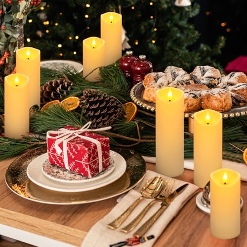 24 Pack Ivory Flickering Flameless Candles - Battery-Operated LED Decor Set - Size 2.2 xH 5,6,7 Inches - Perfect for Holidays & Events