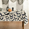 Halloween Tablecloth 60 x 120 Inch Rectangular Bats - Beige, Durable Polyester