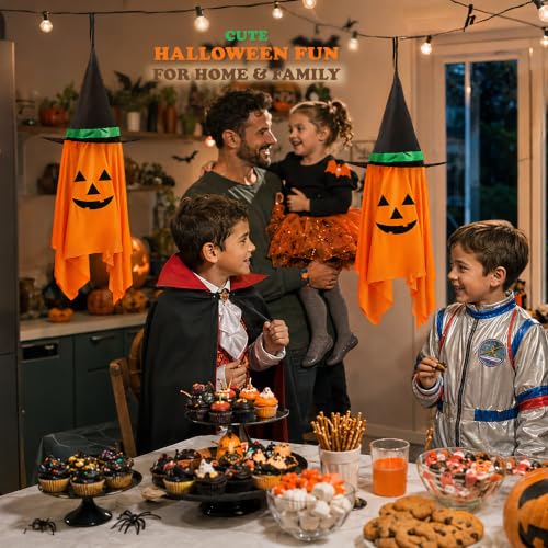 Weather-Resistant Hanging Pumpkin Decor Set for Halloween & Fall