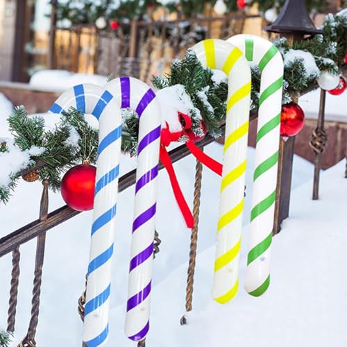 Inflatable Christmas Candy Cane Decorations - Green, 34.6 Inches, 2 Pack