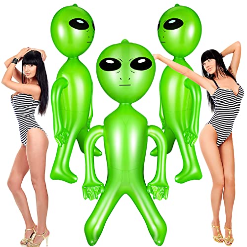 63 Inch Inflatable Alien Party Decoration - Green Space Themed Balloon Set
