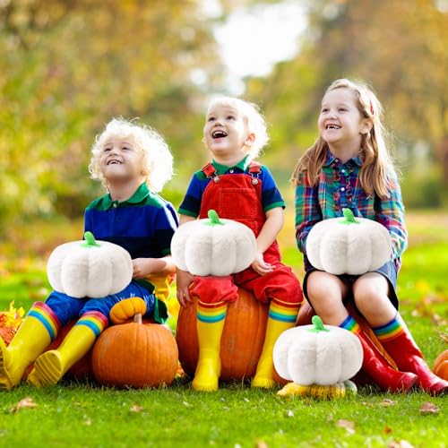 Simgoing 4 Pcs White Pumpkin Decorative Pillows Fall Halloween Thanksgiving