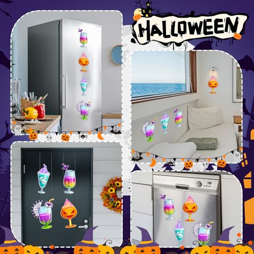 Konohan Halloween Cocktail Magnet Set - 4 Pcs Halloween Door Decorations