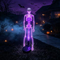 Solar Skeleton Yard Stake Halloween Decoration with Purple LED Light