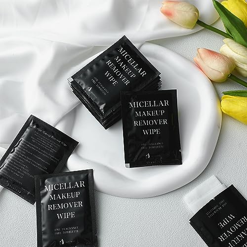 Disposable Makeup Wipes - 150 Count, Individually Wrapped, Black