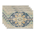 Boho Style Placemat Set of 4 - 12x18 Inch Farmhouse Table Mats Beige Variation