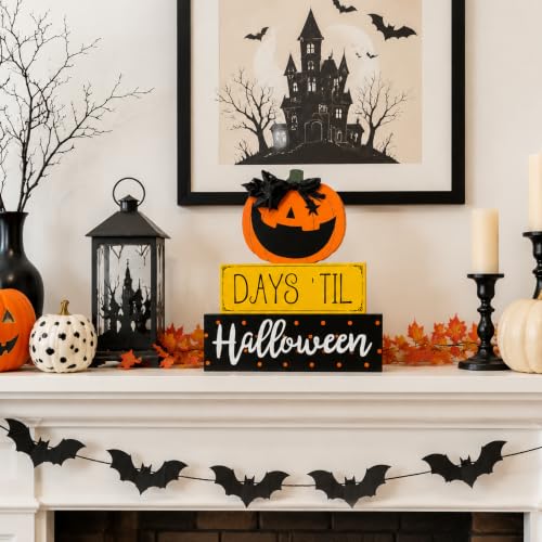 Halloween Indoor Decor Sign - Days 'Til Halloween Pumpkin Table Centerpiece