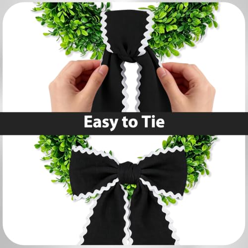 Black Wreath Sash for Front Door - 2 Pack Halloween & Holiday Decorations