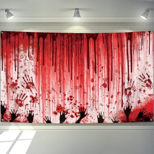 DORCEV 6x13ft Bloody Halloween Garage Door Cover Banner Decorations Party Backdrop