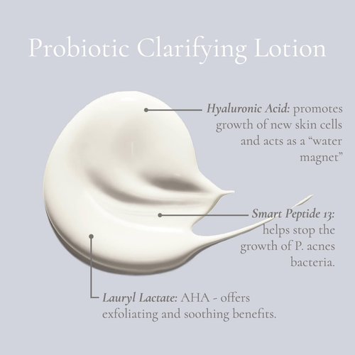 Glowbiotics Probiotic Clarifying Lotion - Oil Control Moisturizer for Oily & Acne-Prone Skin | Reduces Shine & Soothes Redness | 1.7 fl oz