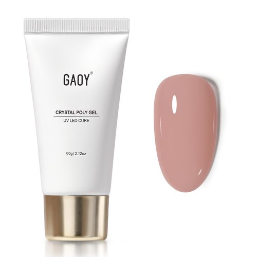 GAOY Crystal Poly Gel, 60g Nail Extension Enhancement Builder Gel, for Beginner & Professional Nail Art Salon DIY at Home, Nude 03