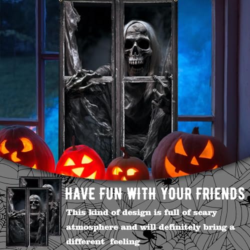 Halloween Horror Skull Window Curtain - Spooky Halloween Party Decoration - Variation: Halloween-1