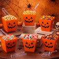 Halloween Candy Bar Containers with Tongs & Scoops - Spooky Pumpkin Variation