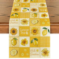 Yellow Sunflower Lemon Table Runner 13x60 Inch Summer Kitchen Decor