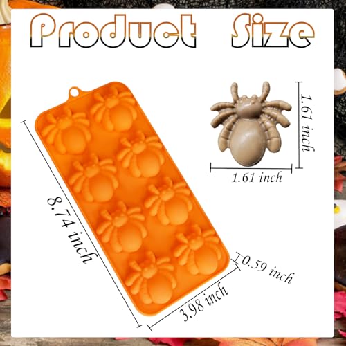 Halloween Spider Silicone Mold for Candy & Cake Decorations, 8 Cavity
