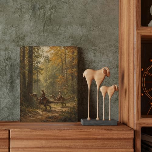 Dinosaur Canvas Wall Art Decor - Fall Western Cowboy Style 11x14 - Variation of Dinosaur