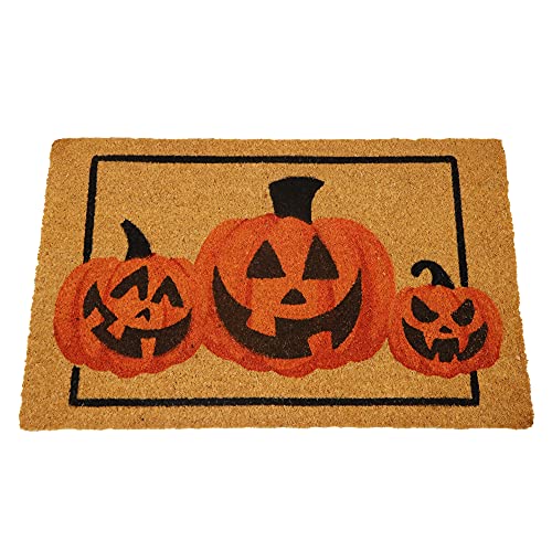 Halloween Pumpkin Doormat 30x17 Inch Non-Slip Coir Front Door Rug Indoor Outdoor Decor