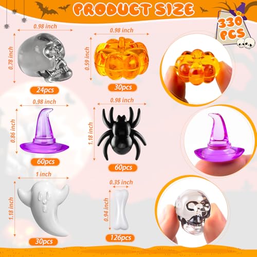 Halloween Vase Filler Decor Set - 330 Mini Oranges & Purples for Spooky Centerpieces