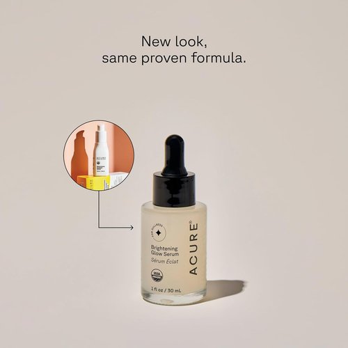 Acure Brightening Glow Serum - Vegan Anti-Aging Face Serum with Argan & Cranberry Oil | 1 fl oz