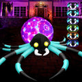 12Ft Giant Halloween Inflatable Spider Yard Decoration with Color-Shifting Eyes and Flashing Belly