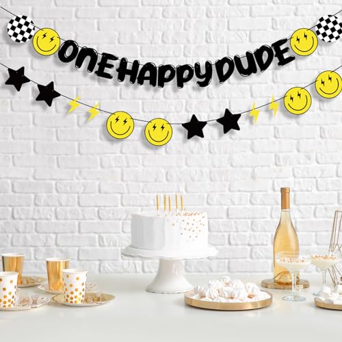 Happy 1st Birthday Banner Set - DIY Smile Face Decorations for Parties
