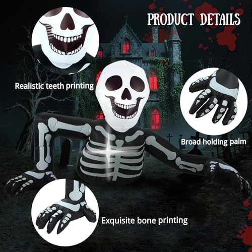 7.5ft Halloween Inflatable Skeleton Yard Decor - Skeleton Men Variant