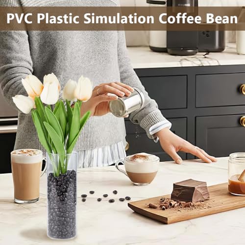 Artificial Coffee Beans Decor 1000g Set - Realistic Faux Coffee Beads for Home & Shop Display