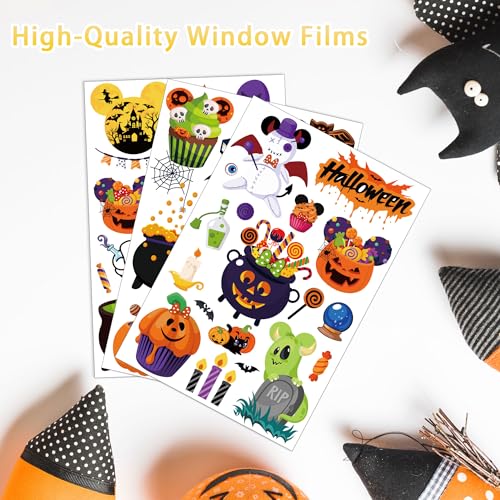 12 Sheet Halloween Window Clings - Festive Decor for Glass Surfaces