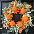 22 Inch Autumn Harvest Wreath for Front Door Farmhouse Decor with Pumpkins & Eucalyptus - Variation of THIS listing
