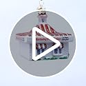 KFC Restaurant Glass Blown Christmas Ornament - Handcrafted Holiday Decor