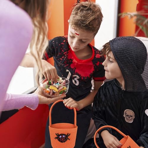 Halloween Pumpkin Rope Basket - Candy & Party Storage