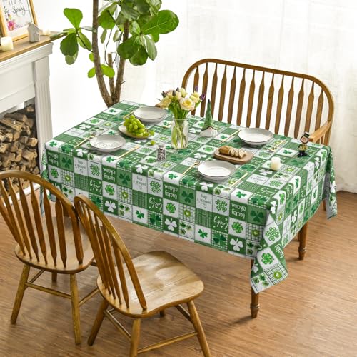 Horaldaily St. Patrick's Day Tablecloth 60x84 Inch Green Seasonal Rectangular